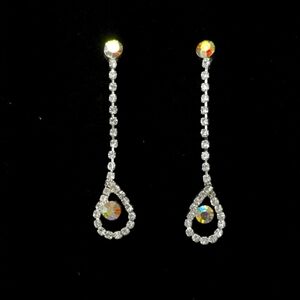 Vintage rhinestone Crystal dangle drop earrings